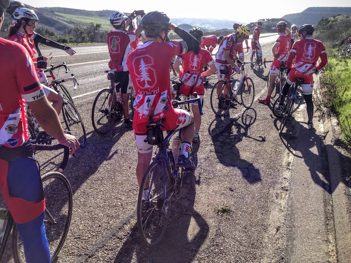 A fraction of the Stanford group on a ride in Southern California.